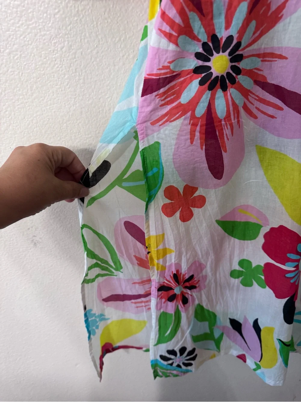 Kate Spade New York Floral Beach Cover Up Caftan Tunic XL 100% Cotton